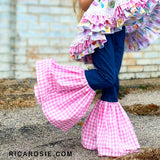 Bougie Britches Stretch Denim with Red Gingham Ruffles