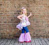 Bougie Britches Stretch Denim with Red Gingham Ruffles